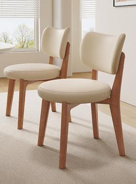 实餐椅家用现酒代奶油风软EEN包椅吃饭成木凳子店洽谈轻奢靠背餐