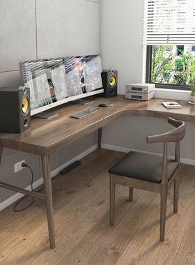 L型拐角办公桌DZA写全实木转角书桌卧习室电竞办公字学角落用家桌