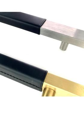 洲标准手玻璃门大门澳大拉手304不锈钢方61012管门把拉手对装皮革