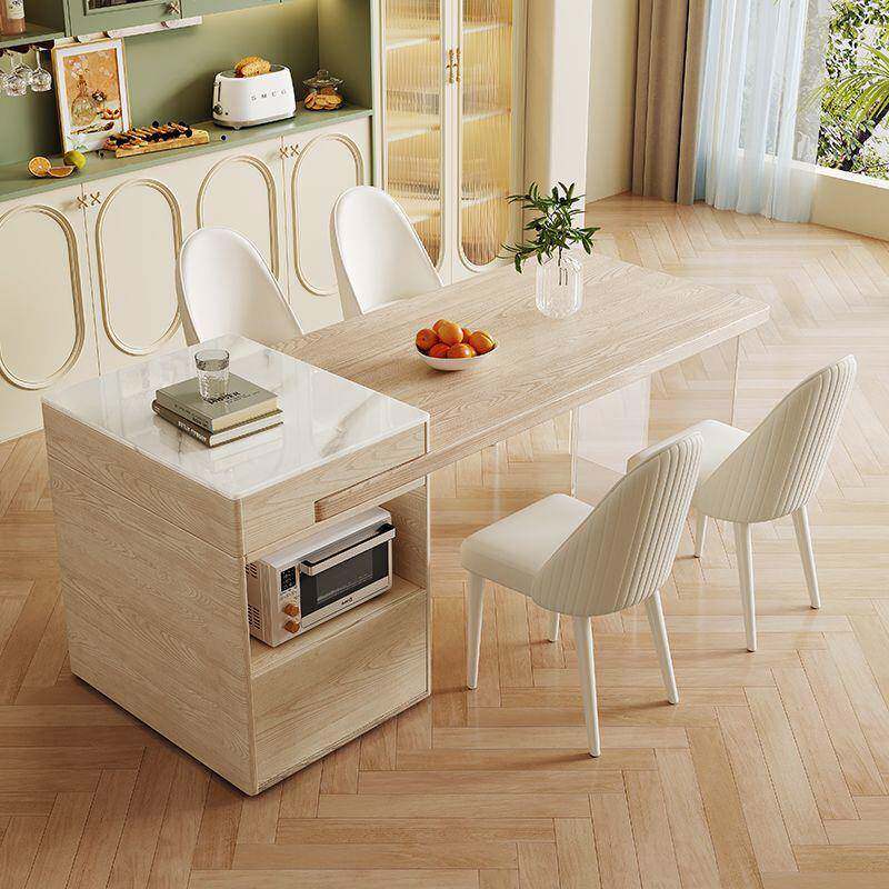 简约餐桌木高台端实木岛台一体家用奢风轻倒台餐原厅中导其他/oth