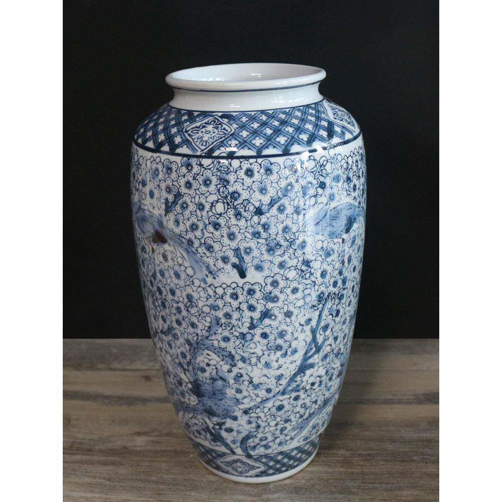 现代式青花瓷设瓷陶中瓷花瓶器家居饰品桌面餐桌摆客花瓶厅摆设