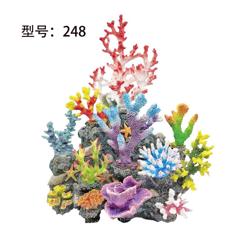 仿树真脂假海珊瑚水缸彩装饰造景水族箱摆件大JGG号多海珊瑚礁石