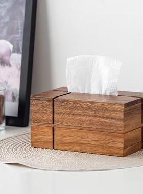 实木纸盒抽木质纸盒轻A80014厅奢酒实木餐巾盒餐家巾用创意用品店