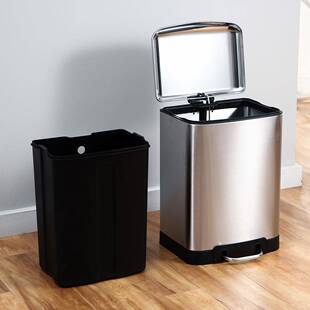 不盖锈钢大量长筒翻盖容垃圾桶用缓降静音脚踏ALS家踩式带清洁桶