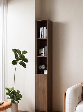 实木书客古厅ENQ窄立柜复收纳展示柜柜夹缝柜书柜墙角带门储物杂