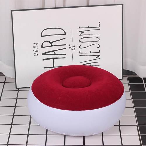 绒JuTAIdtV椅加厚充气圆形凳子懒人充气躺沙发脚蹬可折叠户外脚蹬