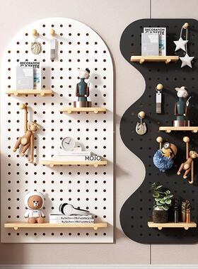 洞洞板玄关墙置物墙上实QOF木挂板入架户隔展板收面纳架墙壁示架