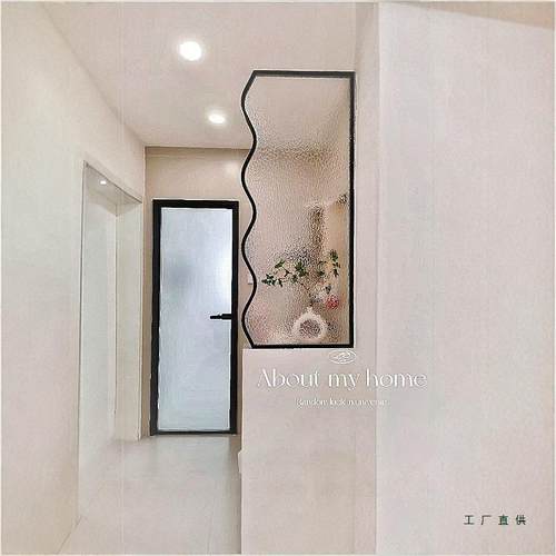 简约半墙玻璃隔断卧985室梳妆遮玄关装饰屏风台挡湿分离玻干璃隔