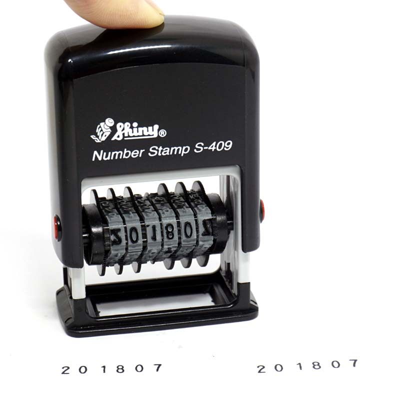 新力牌S-409自动回墨翻斗印6位数字可调节档案编码批号生产日期章