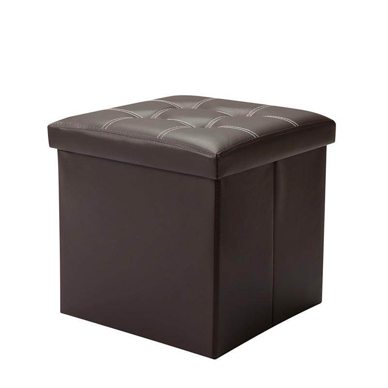 简默拼接皮革糖果色储物凳可沙发脚凳搁凳子坐收纳人