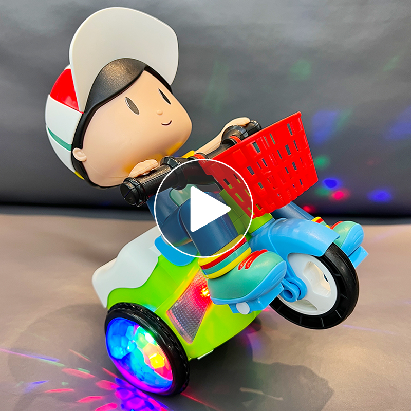 儿童特技三轮车0-1一2岁益智有声会动3至6女孩电动跳舞玩具