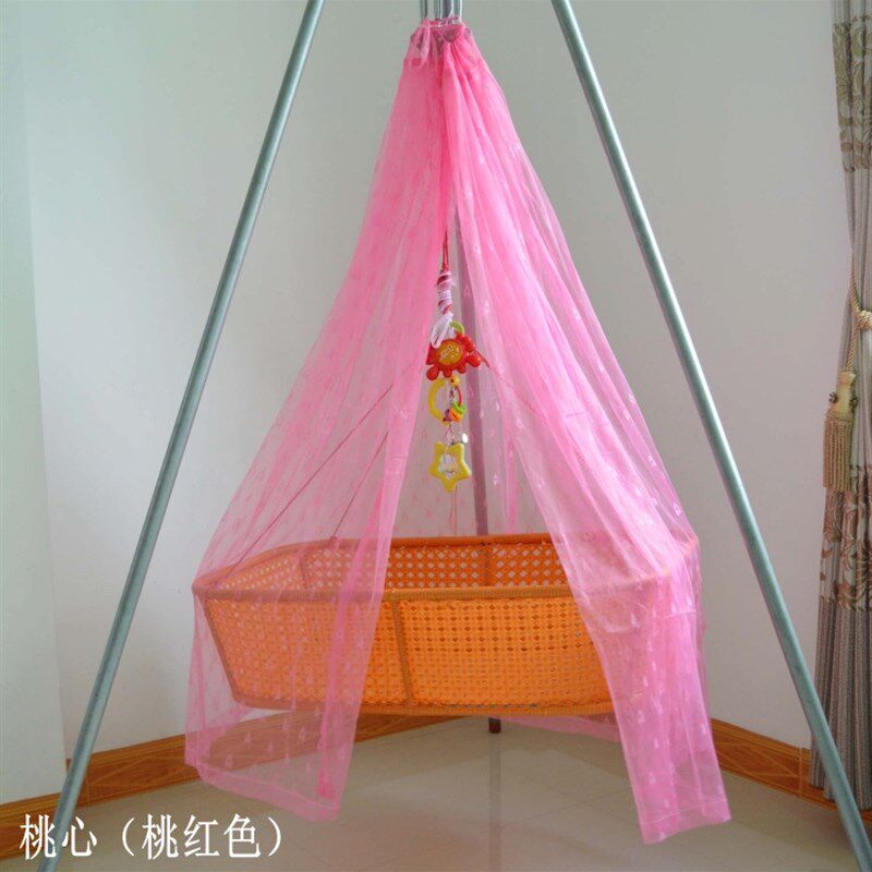 幼婴儿蚊帐可爱儿童床方顶潮汕电动摇篮蚊帐加密宝宝圆顶吊篮蚊帐图片