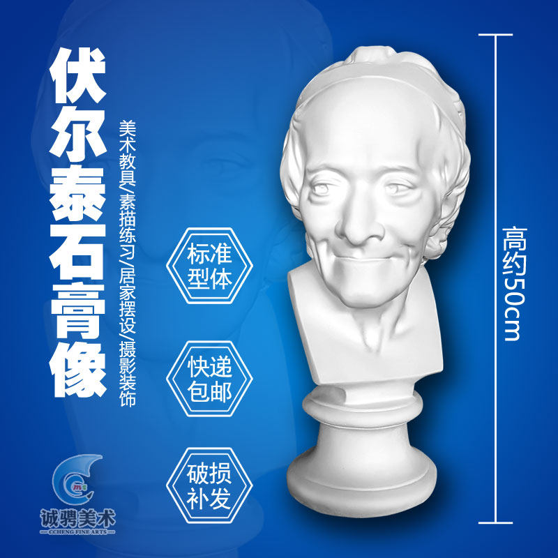 伏尔泰石膏像人物头像胸像半身像美术用品素描静物写生摆件雕像
