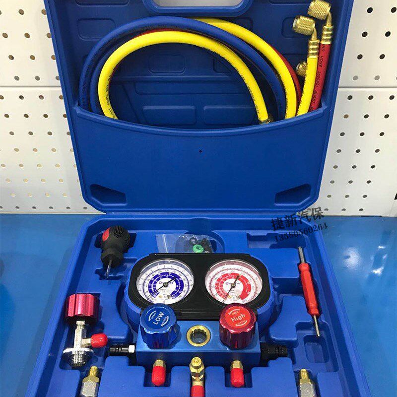 优耐特工具冷媒汽车空调加氟表雪种压力表高低压双表维修工具套装