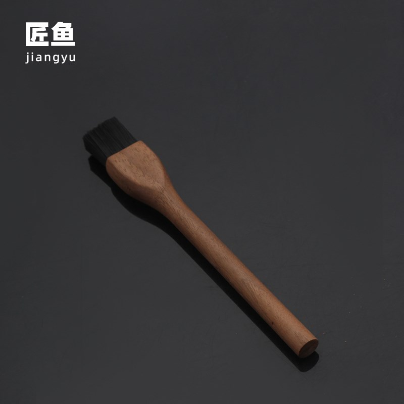 匠鱼简约胡桃木茶刷不掉毛硬毛实木养壶笔清洁茶盘扫水刷功夫茶具