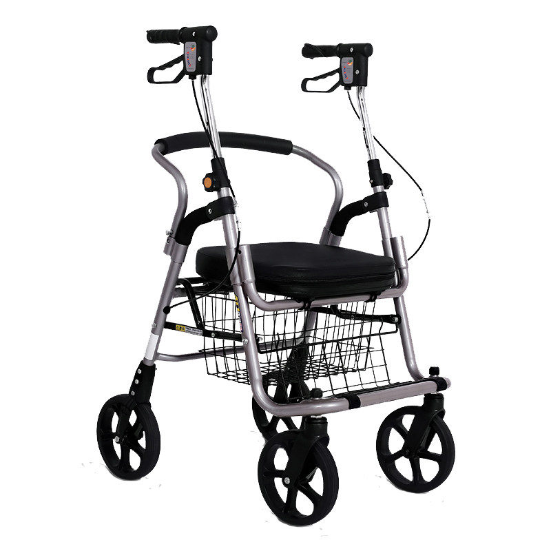 老年人折叠轻便买菜手推购物车推助可四轮器行坐助力车行学步可助