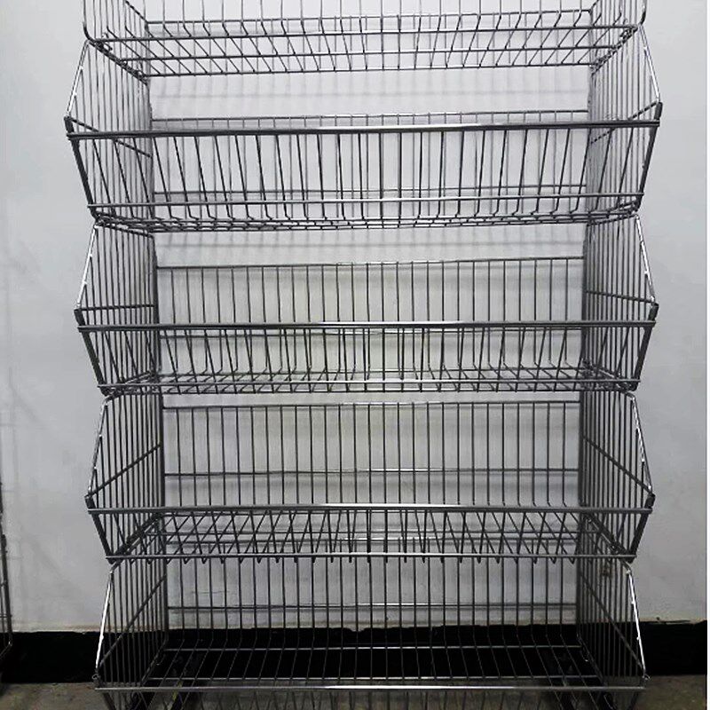 电镀超市斜口篮货架便利店零食食品面包饮料展示架玩具置物架叠笼