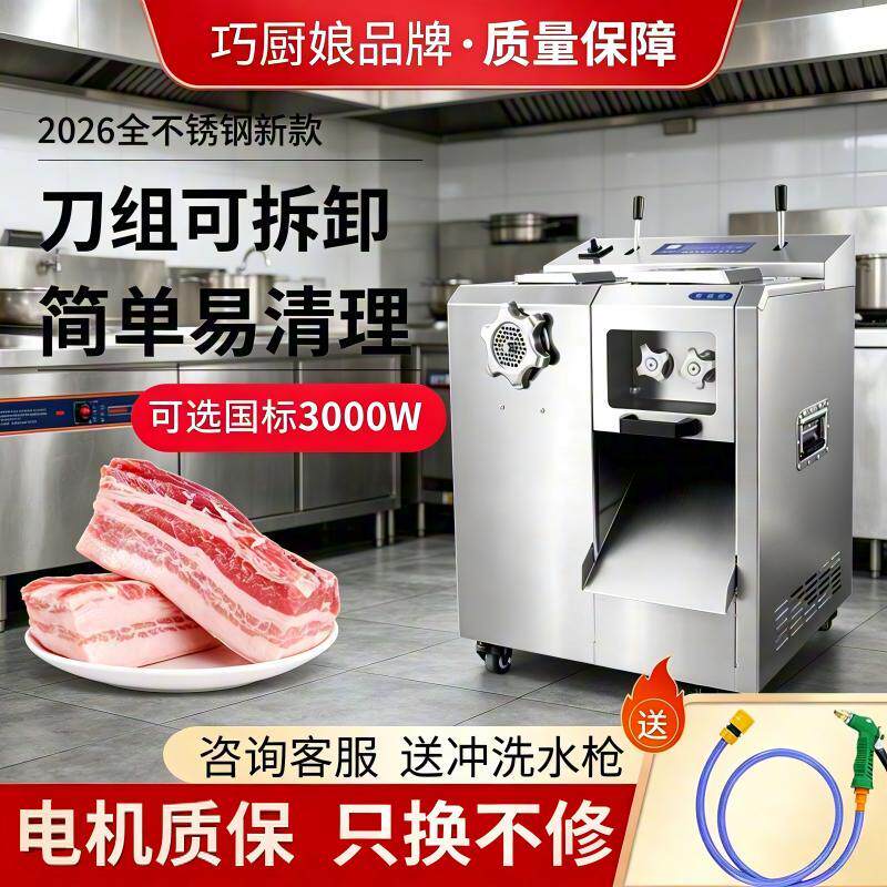 巧厨娘两用绞切肉机商用多功能大功率大型肉铺用绞馅碎肉切片切丝