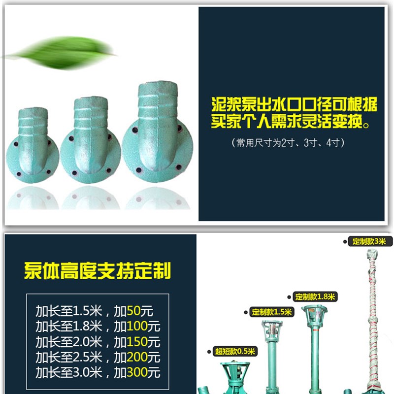 泥浆泵单相220V家用立式污泥泵带切割清淤排污泵鱼塘抽粪泵可加长