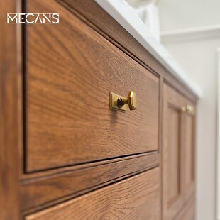 妙克森.中古风扣板单孔抽屉拉手橱柜门把手色复古底座DIY小拉手
