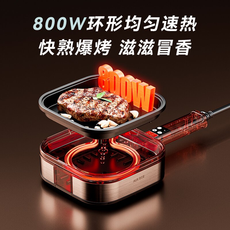 早餐锅小型玉子烧煎锅不沾锅手抓饼平底锅不粘锅家用煎饼锅插电