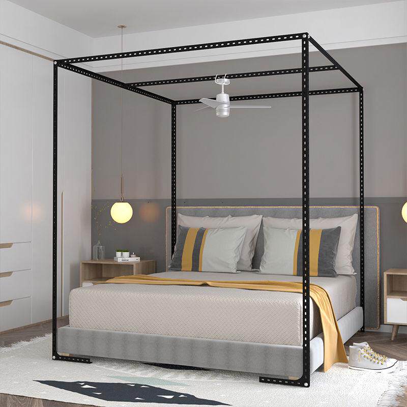 定制加粗可伸缩蚊帐2024家用落地年杆架子床加厚穿帘轨道新款支架