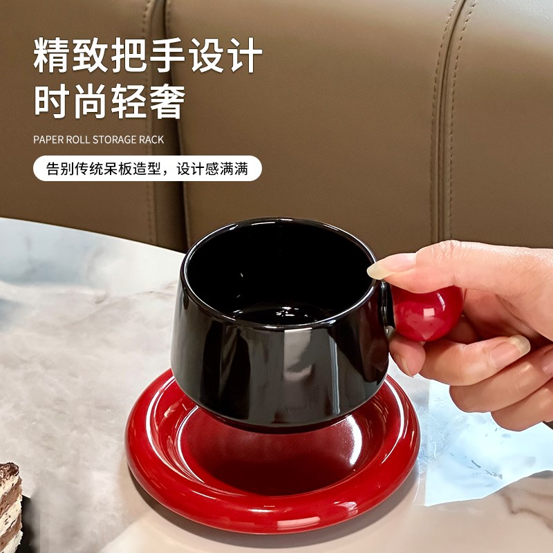 尊慕斯陶瓷咖啡杯碟套装高档精致手提高颜值杯子新婚礼物对杯礼盒