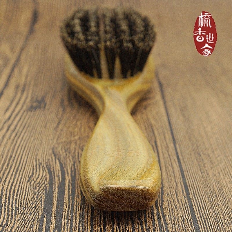 天然猪鬃毛梳子头发实木按摩梳蓬松颅顶头皮男士专用礼物发刷木梳