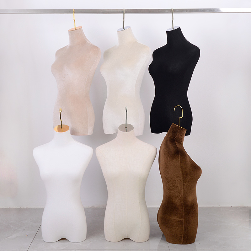 婚纱店吊模特新娘礼服馆悬空假人偶挂钩半身绒面人台模型展示衣架