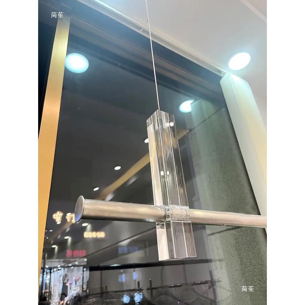 服装钢丝挂吊衣杆亚克道力吊顶挂衣架不锈钢橱窗架衣服店924展示