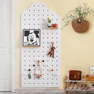 4I进云朵墙上门木质装 饰置物洞架钉 饰洞F77J956M板门后收纳装