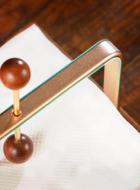 创意方餐巾架座木ZMW质铁夹艺餐巾酒店餐巾纸自助餐形方形擦手纸