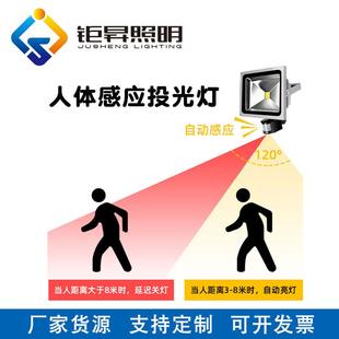 LE人体JS-6002感应投光灯感过道走廊车库别10W20W30墅W50DW红外应