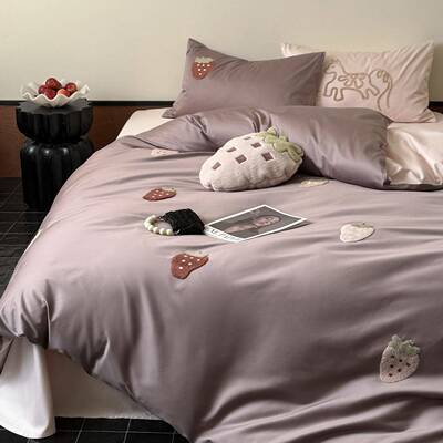 纯小清新2026长绒孩鹿班棉四件套四季通用女宿主卧室棉床单被套舍