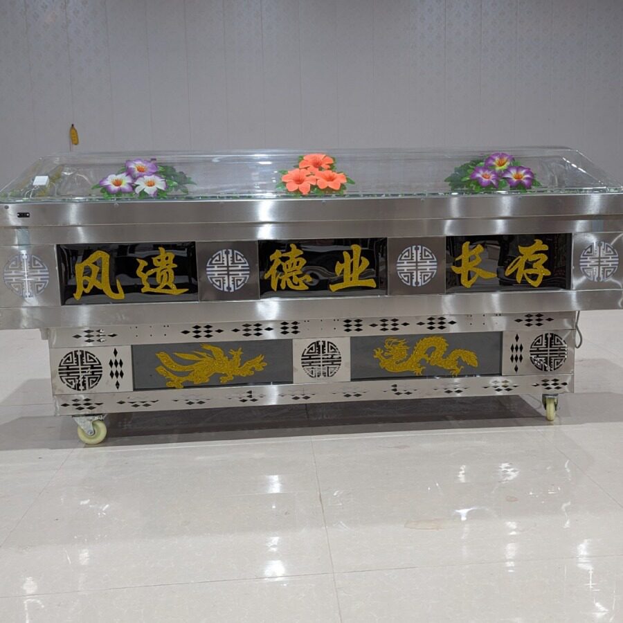 殡葬水晶棺双冷压缩机钛金板水晶棺冰棺冰柜冷冻棺材尸柜冰床厂家