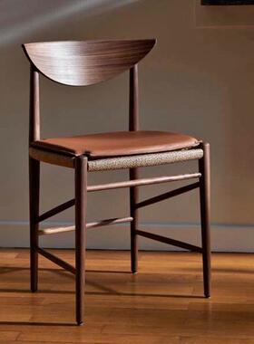 实木扶手休餐椅古诧寂风编绳餐厅HLW23-07椅子扶复手靠背有椅藤椅