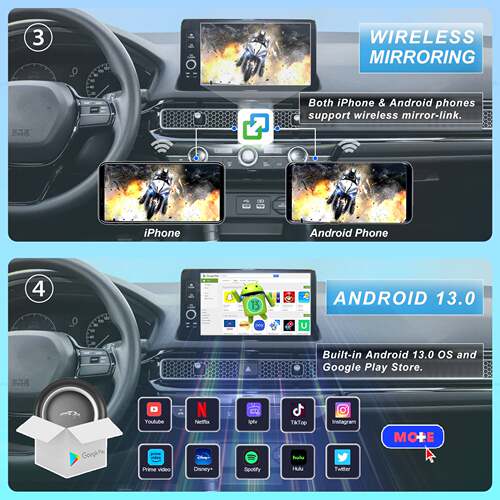 有线转无线CarPlay盒子+安卓13系统高通八核车载视频盒8GB+128GB