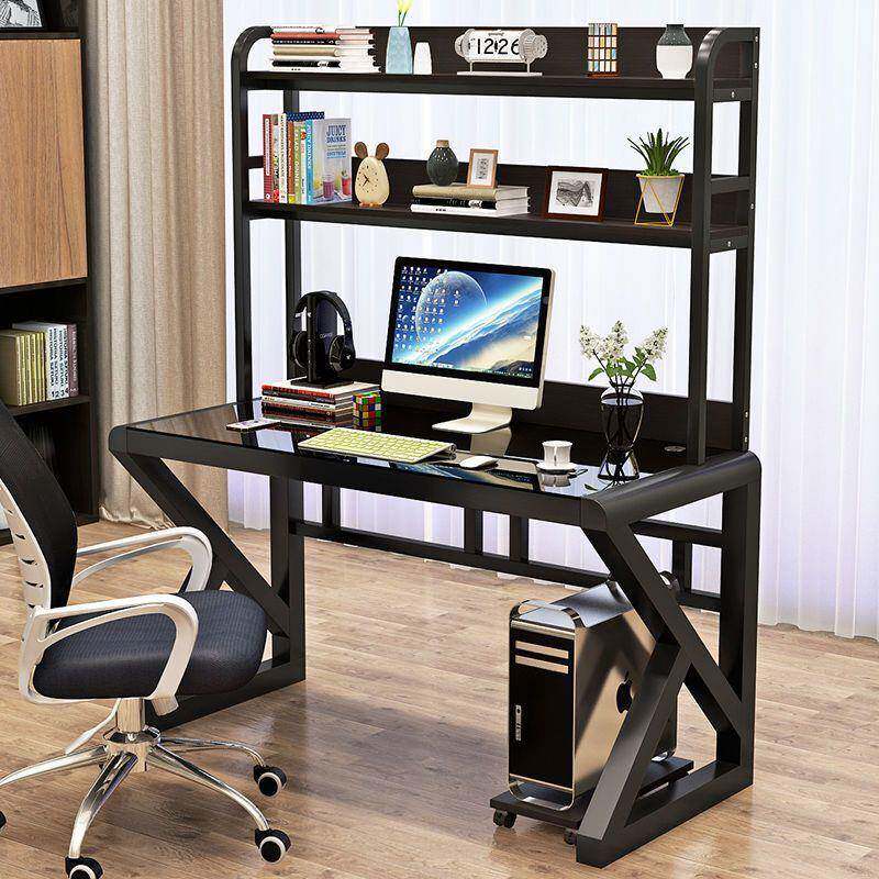 电脑台式桌家化C46简约现代济型书桌经简易钢玻璃电脑用桌学习桌