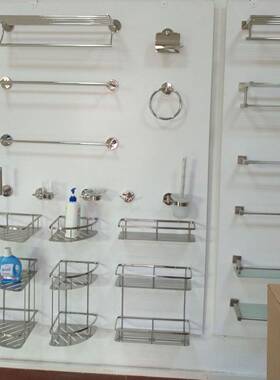 圆底座不锈钢三角形置物架浴室加厚玻璃平台转角收纳架ST-V0307