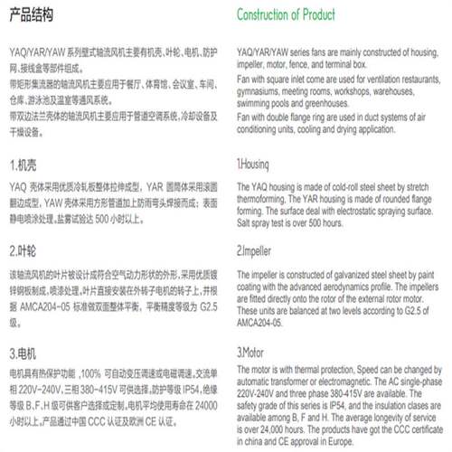 亿利达风机 YAQ/YAR/YAW 系列壁式轴流风机 YAQ/YAR/YAW 800