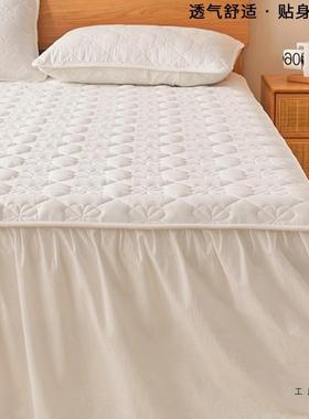 棉加厚质夹床棉笠式床裙单件床单带裙通边床边防脏F9868JHT布床罩