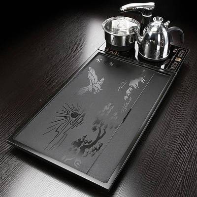乌金石茶盘套式装自动家全电磁炉用办KX-63602公分体一体式茶台中