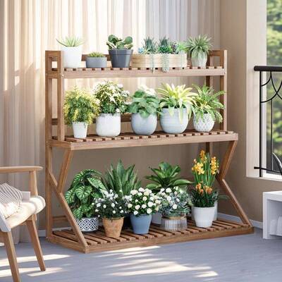 花实木架层室内多肉置物架FSI子带轮可移式动阳多台客厅落地新款