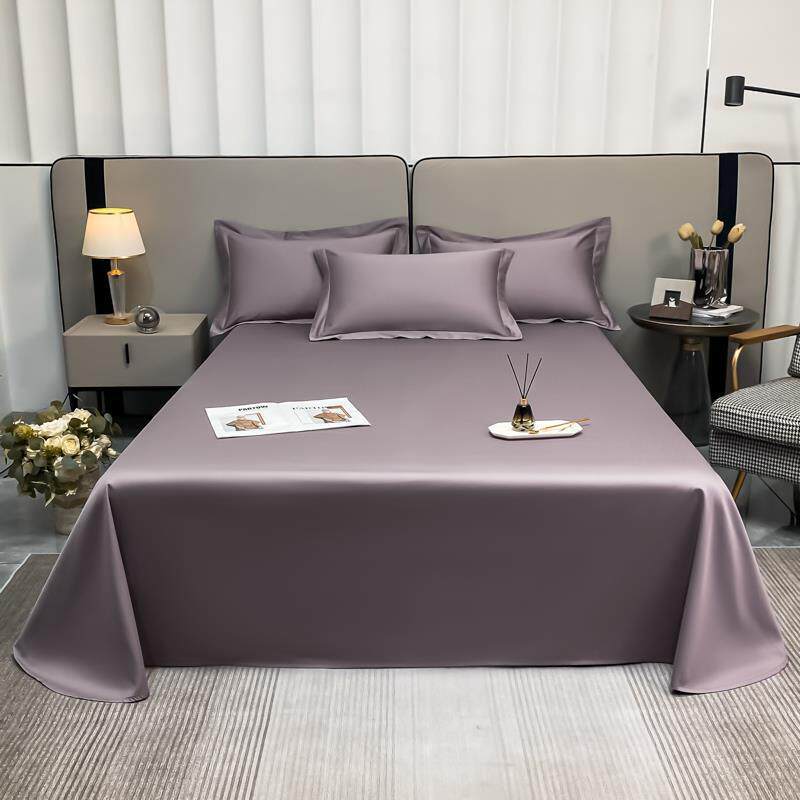 A轻奢双股棉床单单件单双人长绒全YYF棉被单枕纯套床三件类套上用