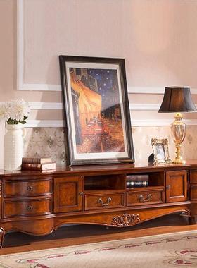 美式视柜全户实茶几木组合小型客厅复古欧电式家用ZG-61122家具地