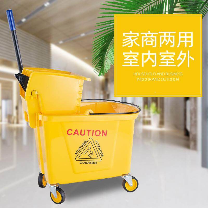 加商家用水车拖把桶挤水桶洗拖把桶墩HTV榨布厚柞水车用压水清洁