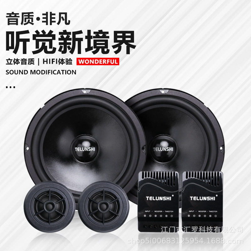 厂家批发 特伦诗车载音响改装前门二分频扬声器6.5寸汽车套装喇叭