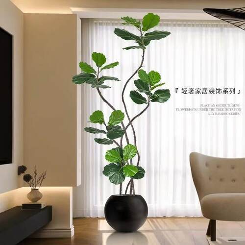 盆工厂直供仿轻真琴叶榕绿植假树大型摆件TY24-8客厅花奢装饰落地
