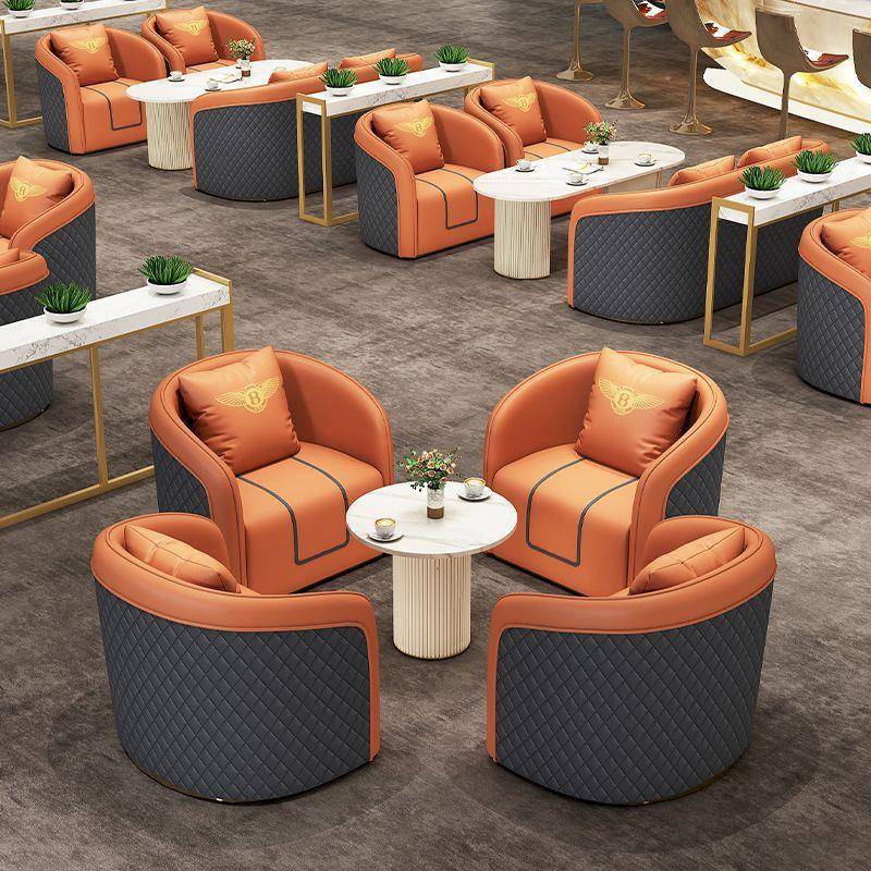 轻奢商务接待沙发酒店大堂售楼部洽谈卡座办公室会客沙发茶几组合