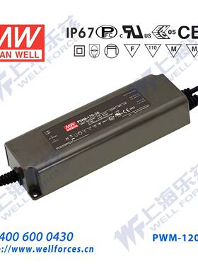 PWM-120-12DA 120W 12V10A PWM输出IP67防水明纬DALI调光电源